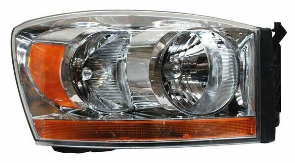 FARO DODGE PU 06-08 C/FRANJA AMBAR FONDO CROMADO TYC 724 DER