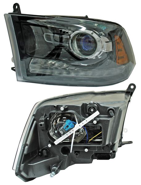 FARO DODGE PU 13-15 FONDO NEGRO C/LUZ DE DIA TYC1 CCC IZQ