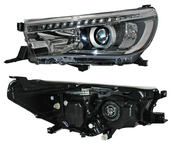 FARO HILUX 16-20 LEDS C/LUPA C/MOTOR TYC IZQ
