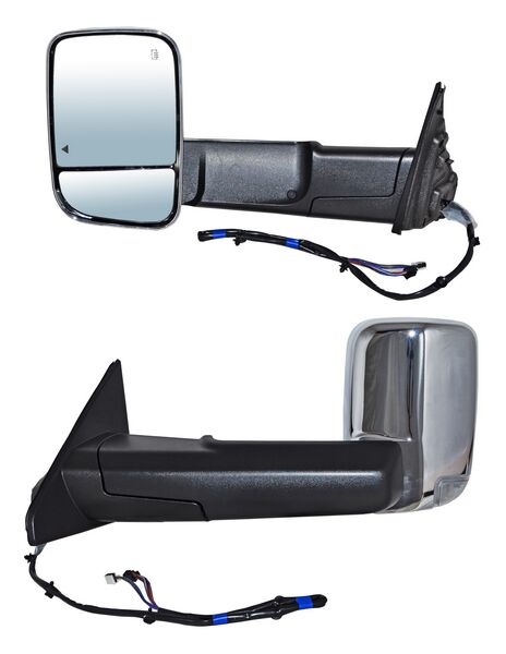 ESPEJO DODGE PU 19-23 RAM LINEA NUEVA ELECT CROM C/DIRECC C/LUZ INF C/MEM C/DESEMP C/SENS PUNTO CIEGO Q10 TELESCOPCICO 14 PINES IZQ
