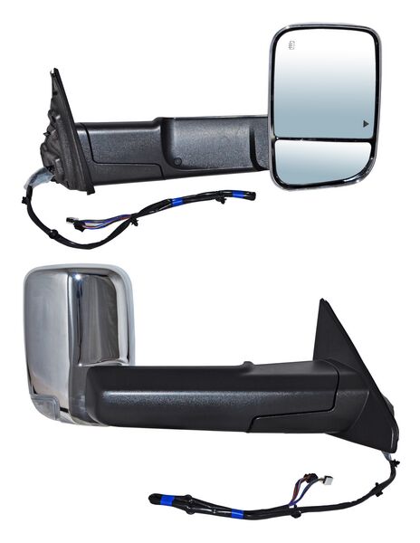 ESPEJO DODGE PU 19-23 RAM LINEA NUEVA ELECT CROM C/DIRECC C/LUZ INF C/MEM C/DESEMP C/SENS PUNTO CIEGO Q10 TELESCOPICO 14 PINES DER