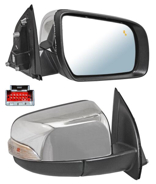 ESPEJO RANGER 17-23 ELECT CROM C/SENSOR PUNTO CIEGO C/LUZ INF AUTOABATIBLE C/DESEMP DER
